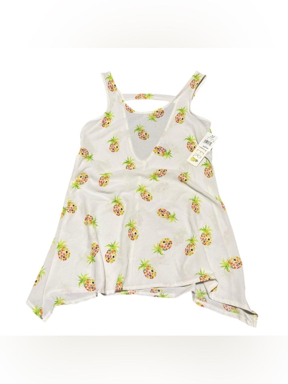 Sister Pineapple Print Tank Dress Swim Cover Up Beach Womens Medium